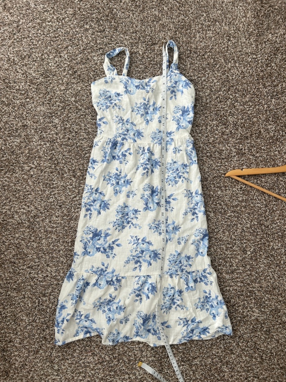 Floral Blue & White Mini Sundress - Picture 9 of 10